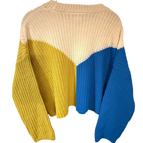 Sincerely Jules colorblock chunky cropped sweater, oversized fit, size L - Picture 4 of 16